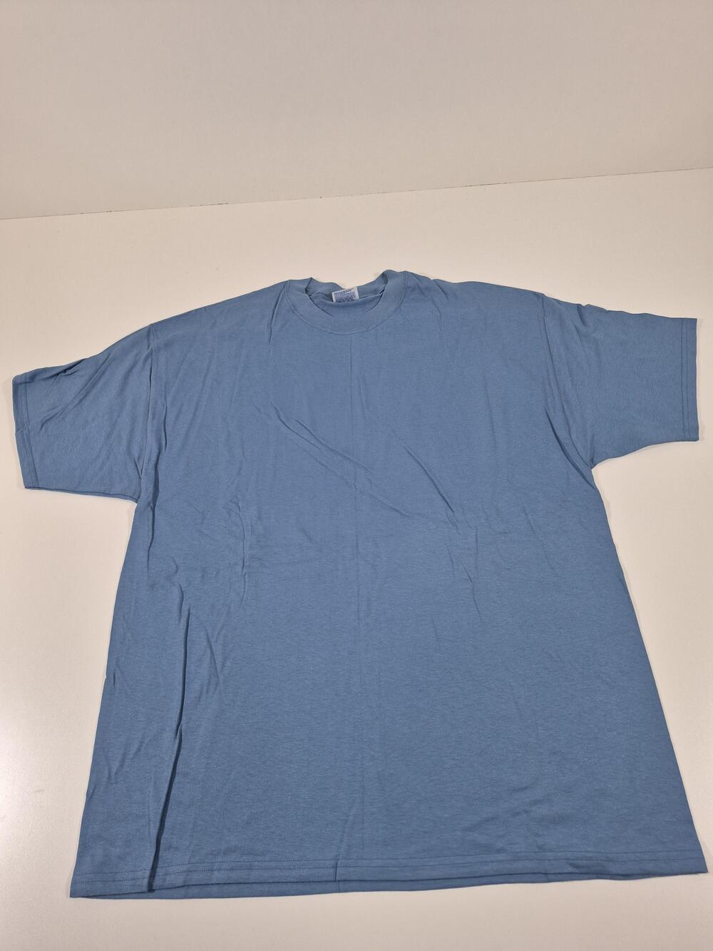 VTG Hanes Shirt Mens 2XL Blue Short Sleeve Blank Beefy-T Tee Cotton 90's NOS